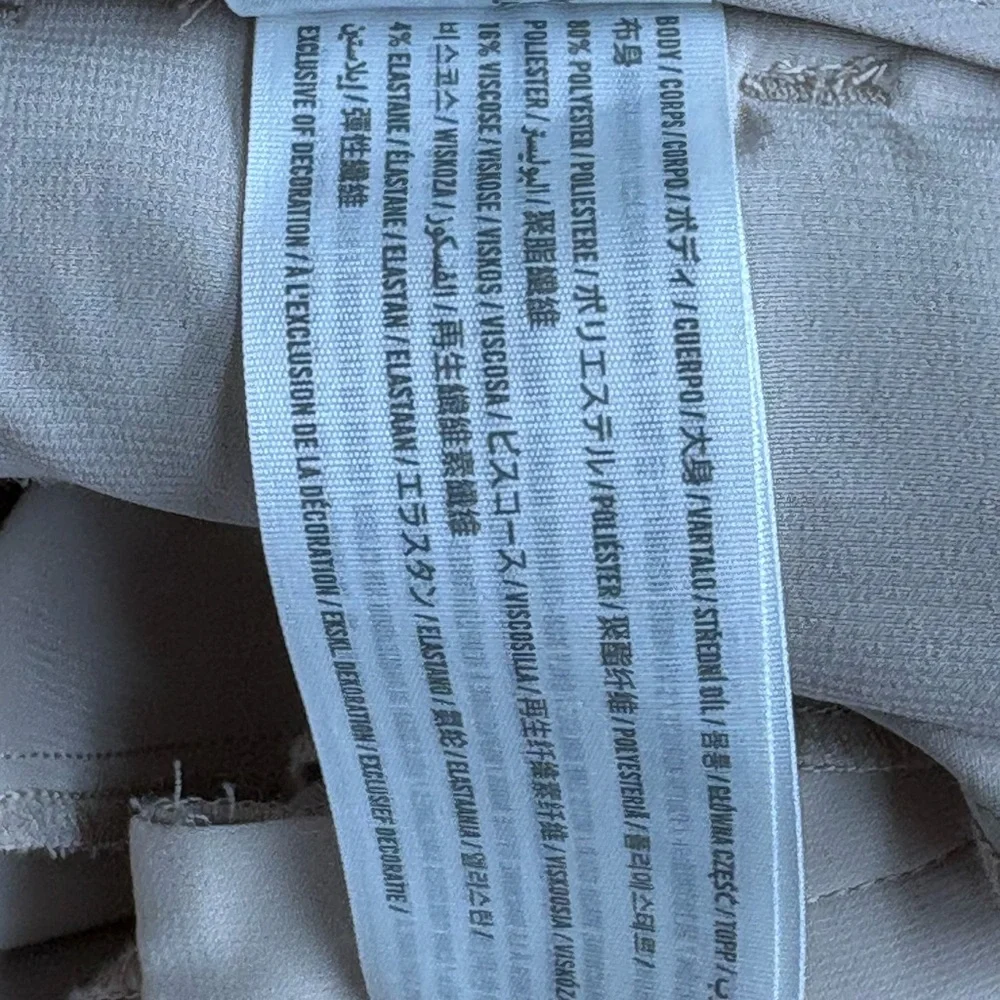 Abercrombie Sloane Tailored Wide Leg Pants 16 Short Light Beige Office High Rise - Picture 11 of 11
